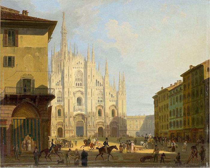  Veduta di piazza del Duomo in Milano